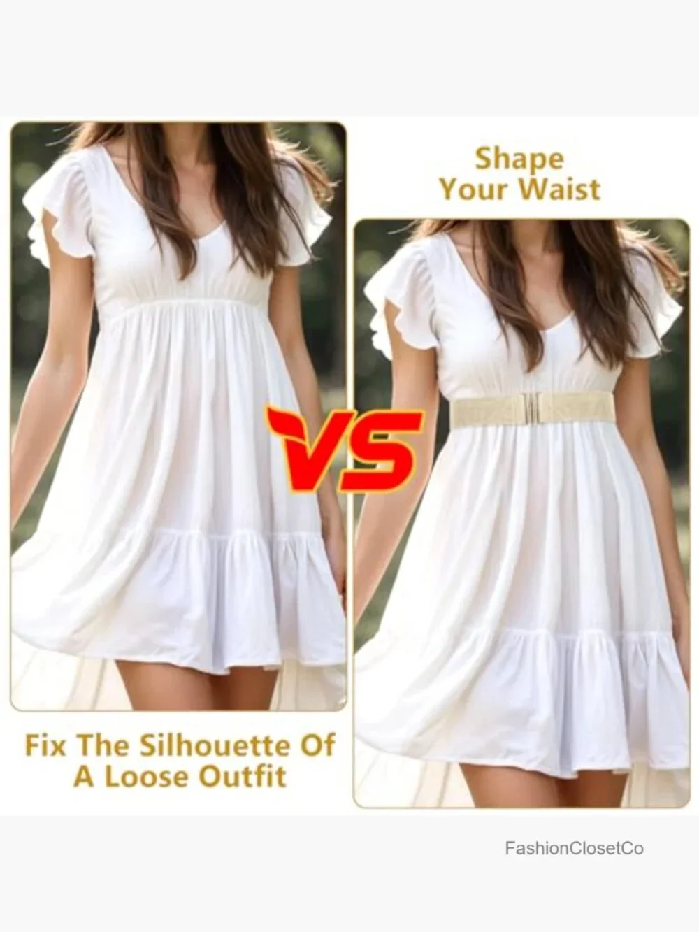 Wide Elastic Stretch Belt Set with Golden Buckle - 3 Pack
